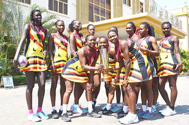 The She Cranes celebrate winning the African Netball Championship